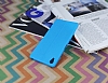 Sony Xperia Z5 Deri Desenli Ultra nce Mavi Silikon Klf - Resim: 1