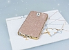 Eiroo Shiny Samsung N9000 Galaxy Note 3 Simli Rose Gold Silikon Klf - Resim: 1