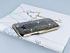 Eiroo Signet HTC One M8 Tal Desenli Gold effaf Rubber Klf - Resim: 2