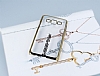Eiroo Signet Samsung Galaxy A3 Tal Desenli Gold effaf Rubber Klf - Resim: 1