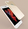 Eiroo Silvery iPhone 6 / 6S Simli Gold Silikon Klf - Resim: 1