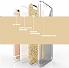 Eiroo Silvery iPhone 6 / 6S Simli Gold Silikon Klf - Resim: 5