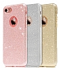 Eiroo Silvery iPhone 7 / 8 Simli Gold Silikon Klf - Resim: 4