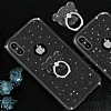 Eiroo Silvery iPhone X / XS Simli Selfie Yzkl Siyah Silikon Klf - Resim: 2