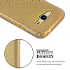 Eiroo Silvery Samsung Galaxy J5 Simli Gold Silikon Klf - Resim: 4