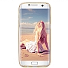 Eiroo Silvery Samsung Galaxy S6 Edge Plus Simli Gold Silikon Klf - Resim: 1