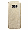 Eiroo Silvery Samsung Galaxy S8 Simli Gold Silikon Klf - Resim: 2