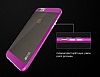 Eiroo Slicoo iPhone 6 Plus / 6S Plus Dark Silver Metalik Kenarl effaf Silikon Klf - Resim: 1