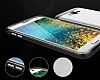 Eiroo Slicoo Samsung Galaxy E7 Rose Gold Metalik Kenarl effaf Silikon Klf - Resim: 2