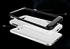 Eiroo Slicoo Samsung Galaxy E7 Dark Silver Metalik Kenarl effaf Silikon Klf - Resim: 4