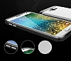 Eiroo Slicoo Samsung Galaxy E5 Dark Silver Metalik Kenarl effaf Silikon Klf - Resim: 1