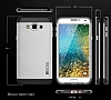 Eiroo Slicoo Samsung Galaxy E5 Silver Metalik Kenarl effaf Silikon Klf - Resim: 3