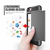 Eiroo Sliding Card iPhone 6 / 6S Ultra Koruma Dark Silver Klf - Resim: 2