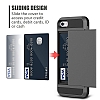 Eiroo Sliding Card iPhone 7 / 8 Ultra Koruma Dark Silver Klf - Resim: 5