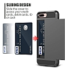 Eiroo Sliding Card iPhone 7 Plus / 8 Plus Ultra Koruma Dark Silver Klf - Resim: 7