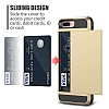Eiroo Sliding Card iPhone 7 Plus / 8 Plus Ultra Koruma Gold Klf - Resim: 1