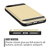Eiroo Sliding Card iPhone 7 Plus / 8 Plus Ultra Koruma Gold Klf - Resim: 6