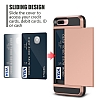 Eiroo Sliding Card iPhone 7 Plus / 8 Plus Ultra Koruma Rose Gold Klf - Resim: 7