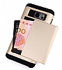 Eiroo Sliding Card Samsung Galaxy Note 5 Ultra Koruma Gold Klf - Resim: 2