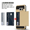 Eiroo Sliding Card Samsung Galaxy S7 Edge Ultra Koruma Gold Klf - Resim: 1