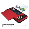 Eiroo Sliding Card Samsung Galaxy S7 Edge Ultra Koruma Krmz Klf - Resim: 5