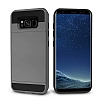 Eiroo Sliding Card Samsung Galaxy S8 Ultra Koruma Dark Silver Klf - Resim: 2