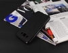 Eiroo Slim Craft Samsung Galaxy E7 Pencereli Standl Siyah Deri Klf - Resim: 2
