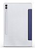 Eiroo Smart Samsung Galaxy Tab S9 FE Plus Kapakl Standl Lacivert Deri Klf - Resim: 6