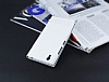 Lenovo P70 Ultra Gizli Mknatsl Yan Kapakl Beyaz Deri Klf - Resim: 2