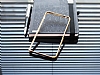 Eiroo Sony Xperia E4 Gold izgili Round Metal Bumper ereve Gold Klf - Resim: 1