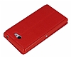Eiroo Sony Xperia M2 Vantuzlu Pencereli Krmz Deri Klf - Resim: 4