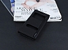 Sony Xperia M4 Aqua Gizli Mknatsl ift Pencereli Siyah Deri Klf - Resim: 1