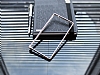 Eiroo Sony Xperia M4 Aqua Gold izgili Round Metal Bumper ereve Silver Klf - Resim: 2