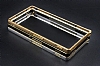 Eiroo Sony Xperia M4 Aqua Gold izgili Round Metal Bumper ereve Gold Klf - Resim: 1