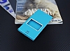 Sony Xperia M5 Gizli Mknatsl ereveli Mavi Deri Klf - Resim: 1