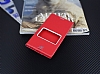 Sony Xperia M5 Gizli Mknatsl ereveli Krmz Deri Klf - Resim: 1
