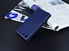 Sony Xperia M5 Gizli Mknatsl ereveli Lacivert Deri Klf - Resim: 2