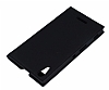 Sony Xperia T3 Gizli Mknatsl ift Pencereli Siyah Deri Klf - Resim: 1