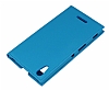 Sony Xperia T3 Gizli Mknatsl ift Pencereli Mavi Deri Klf - Resim: 1