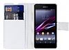 Eiroo Sony Xperia Z1 Compact Standl Czdanl Beyaz Deri Klf - Resim: 2