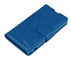 Eiroo Sony Xperia Z1 Compact Standl Czdanl Mavi Deri Klf - Resim: 3