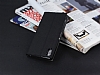 Sony Xperia Z1 Gizli Mknatsl ift Pencereli Siyah Deri Klf - Resim: 3