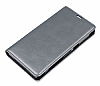 Sony Xperia Z1 Gizli Mknatsl Standl Silver Deri Klf - Resim: 2
