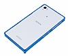 Eiroo Sony Xperia Z1 Metal Bumper ereve Mavi Klf - Resim: 3