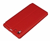 Eiroo Sony Xperia Z1 Vantuzlu Pencereli Krmz Deri Klf - Resim: 4