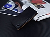 Sony Xperia Z2 Gizli Mknatsl Pencereli Siyah Deri Klf - Resim: 2