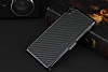 Eiroo Sony Xperia Z2 Karbon Fiber Metal Grnml Siyah Klf - Resim: 5