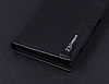 Sony Xperia Z3 Compact Gizli Mknatsl Yan Kapakl Siyah Deri Klf - Resim: 3