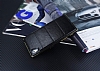 Eiroo Sony Xperia Z3 Metal Kenarl Bubble Siyah Deri Klf - Resim: 2