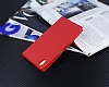 Sony Xperia Z5 Gizli Mknatsl ift Pencereli Krmz Deri Klf - Resim: 2